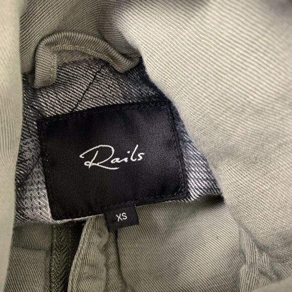 Rails Miles Utility Jacket Jayden Sage Plaid Green - Picture 5 of 11